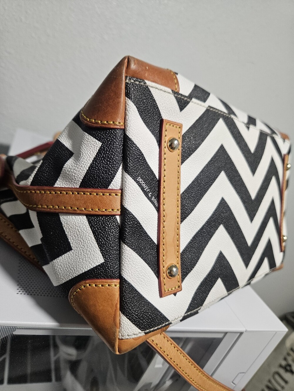 Dooney & Bourke Women's Chevron Geena Satchel Bag - Picture 9 of 14